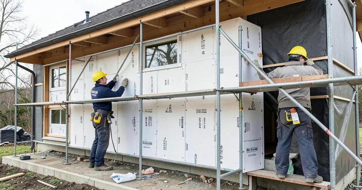Chantier d’isolation par l’extérieur à Rouen